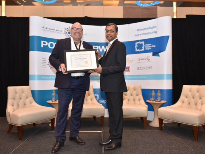 Founder and CEO of PR agency ASDA’A Burson-Marsteller, Sunil John, awarded MEPRA Fellowship Image